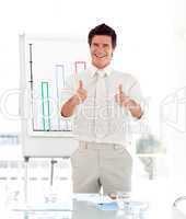 Happy Businessman after presentation