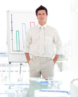 Sales Manager Presenting figures