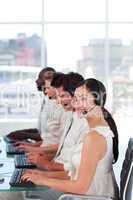 Young Team working in a call centre