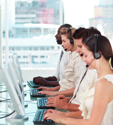 Young Team working in a call centre