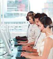 Young Team working in a call centre