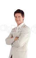 Businessman with Folded arms Isolated against white