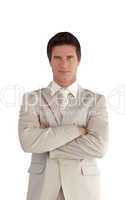 Businessman with Folded arms Isolated against white