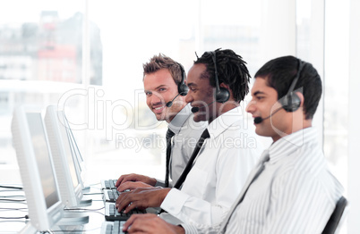 Team of People working in a call centre