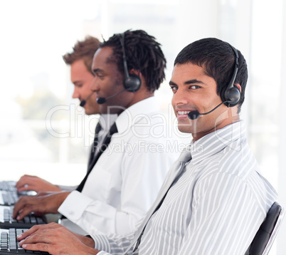 Team of People working in a call centre