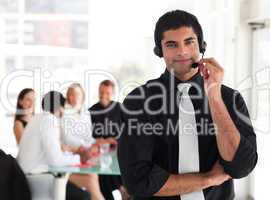 Team working in a call centre