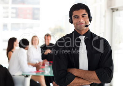 Businessman with arms folded