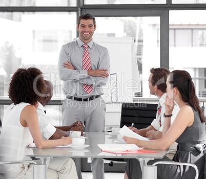 Businessman giving a presentation