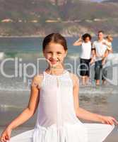 Young family having fun on vacation