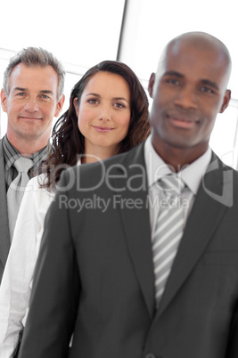 Multi-ethnic Business group looking at camera