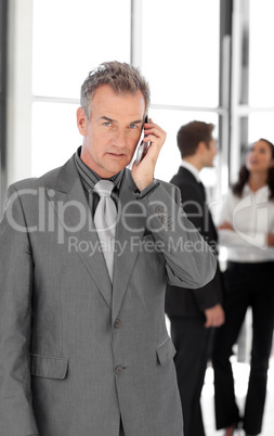 Senior Businessman talking on cellphone