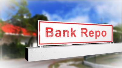 Schild mit Bank Repo