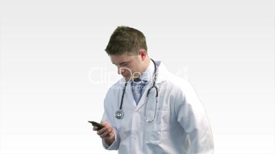 Arzt mit Stetoskop und Handy