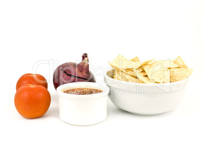 Chips and Salsa on a nice white background