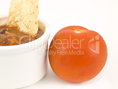 Chips and salsa with tomato