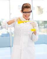Young scientist examining a test-tube