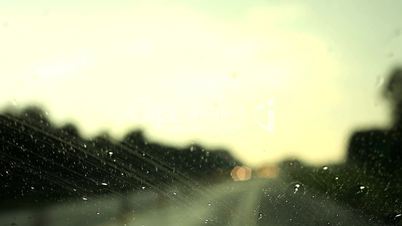 Car driving and Rain drops