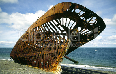 Schiffswrack in Patagonien, Chile