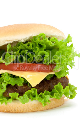 Hamburger mit Fleisch,Salat,freisteller