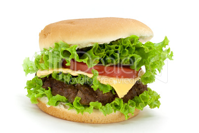 Hamburger mit Fleisch,Salat,freisteller