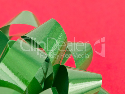 Close up of green bow