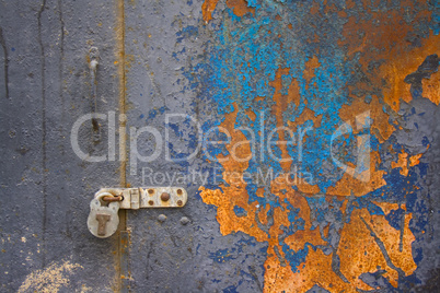 Colorful coroded metal door