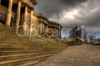 HDR image of Liverpool Central Library in William Brown St, Liverpool, England