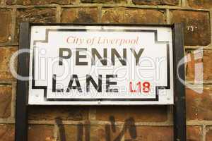 Penny Lane street sign