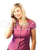 Blonde Business woman talking on phone