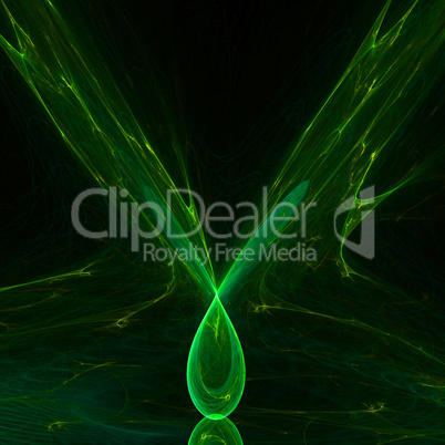 green high res fractal splash