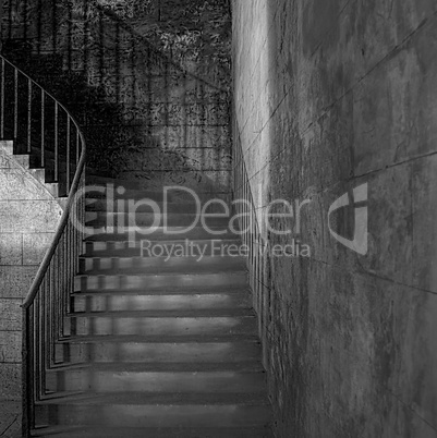 Monochrome ancient staircase
