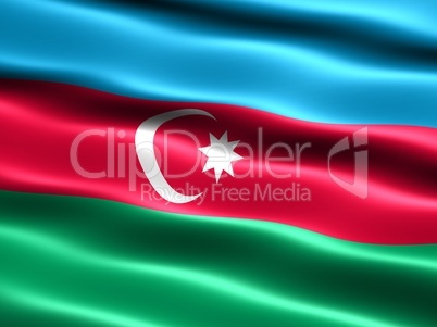 Fahne der Republik Republik Aserbaidschan -- Flag of the Republic of Azerbaijan