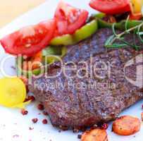 SilberRib Eye Steak mit Karotte,Paprika