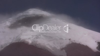Clouds moving over Cotopaxi Volcano