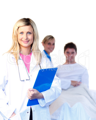 Ärztin und Patient