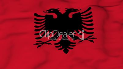 Flying flag of Albania