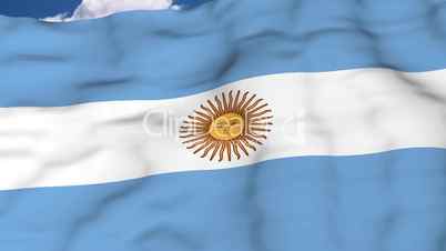 Flying flag of Argentina