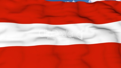 Flying flag of Austria