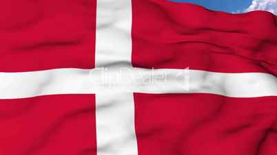 Flying flag of Denmark