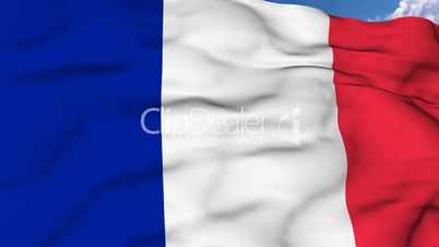 Flying flag of France