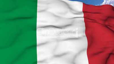 Flying flag of Italy