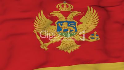 Flying flag of Montenegro