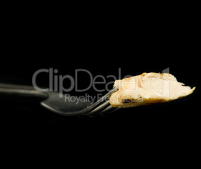 Sliced Chicken on Fork