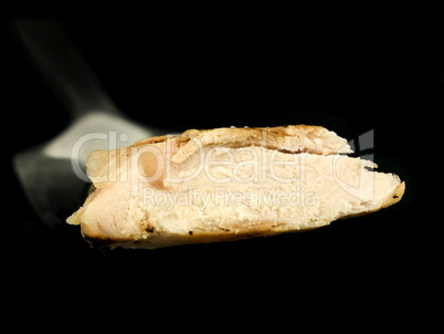 Sliced Chicken on Fork