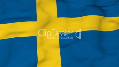 Flying flag of Sweden