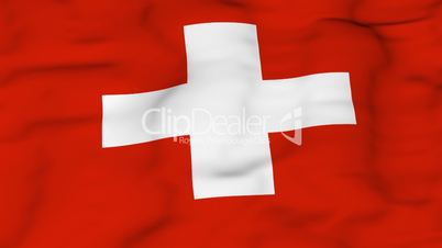 Flying flag of Switzerland