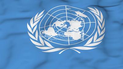 Flying flag of United Nations