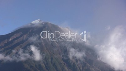 Clouds blowing past the summit of Tunguragua Volcano