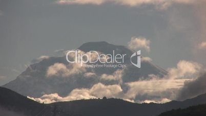 Clouds moving past Chimborazo Volcano, Ecuador