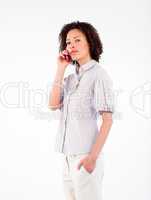 Young businesswoman talking on a phone